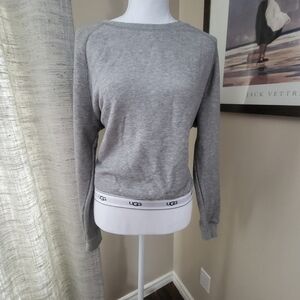 UGG Gray Pullover Sweatshirt with Branded Hem